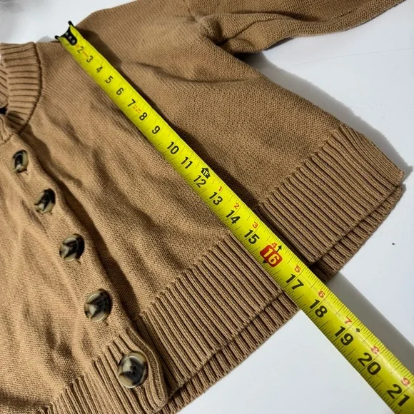 Quince 100% organic cotton cottagecore knit Tan Button-Up Cardigan small - Picture 6 of 7